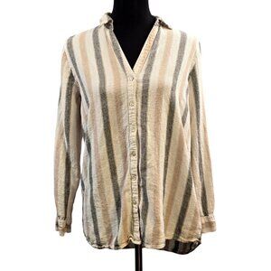 Tahari Women's V-neck Button Down Top Size M